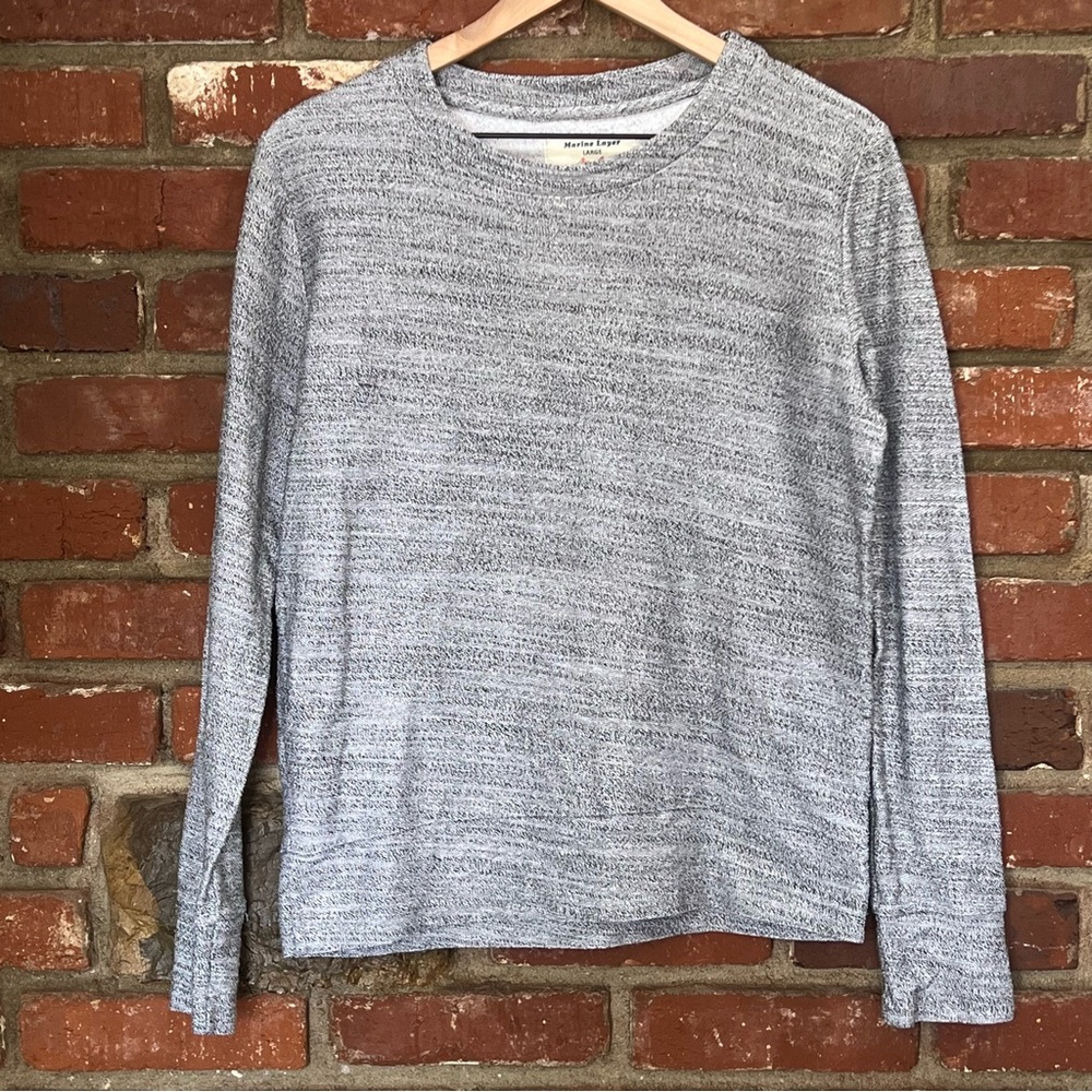 Marine‎ Layer women's crewneck grey lightweight knit sweater size large